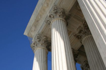 Exterior columns of the U.S. Supreme Court building ahead of the US Supreme Court next term