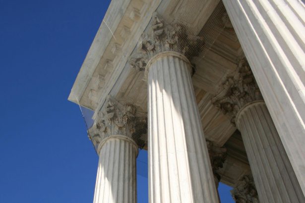 Exterior columns of the U.S. Supreme Court building ahead of the US Supreme Court next term