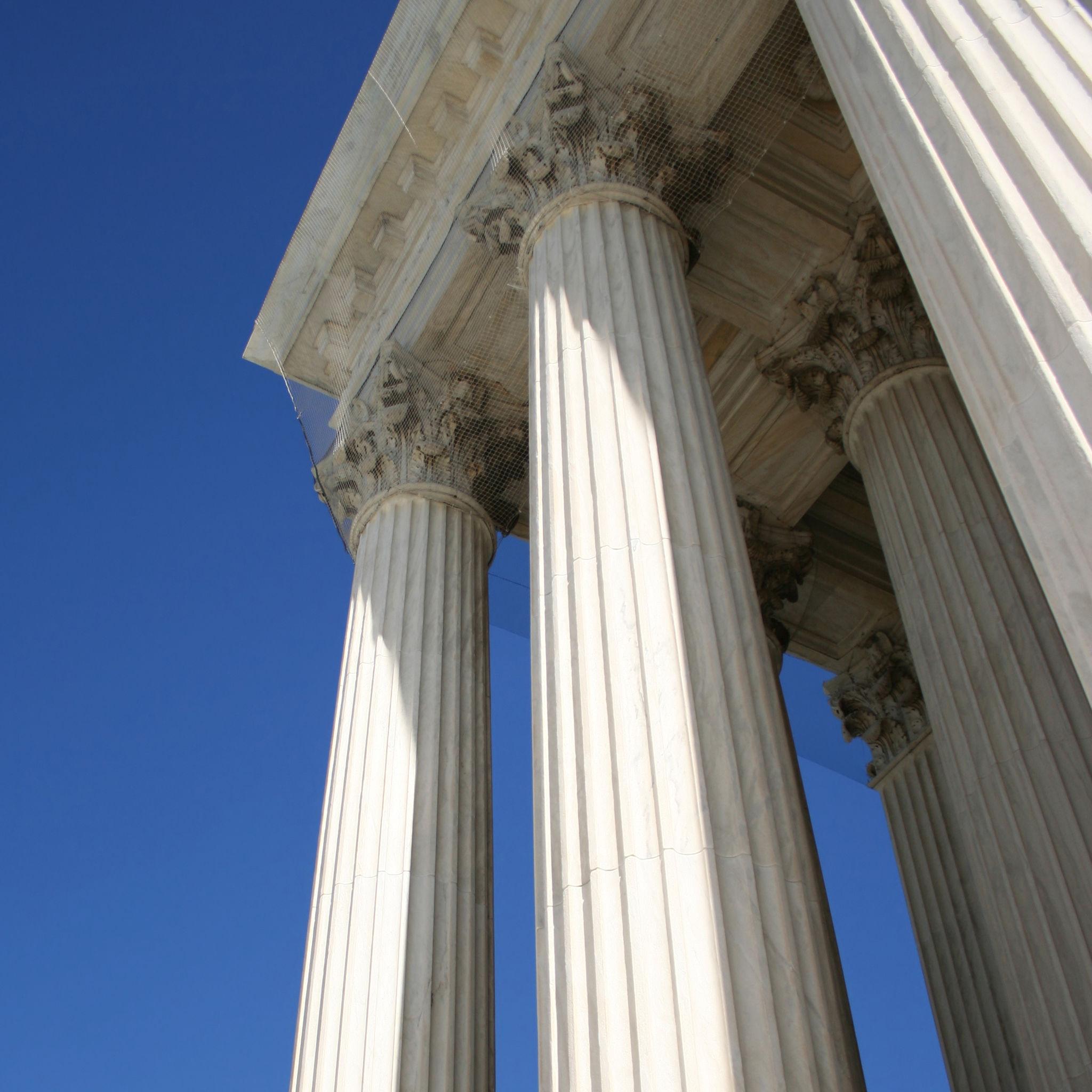 Exterior columns of the U.S. Supreme Court building ahead of the US Supreme Court next term