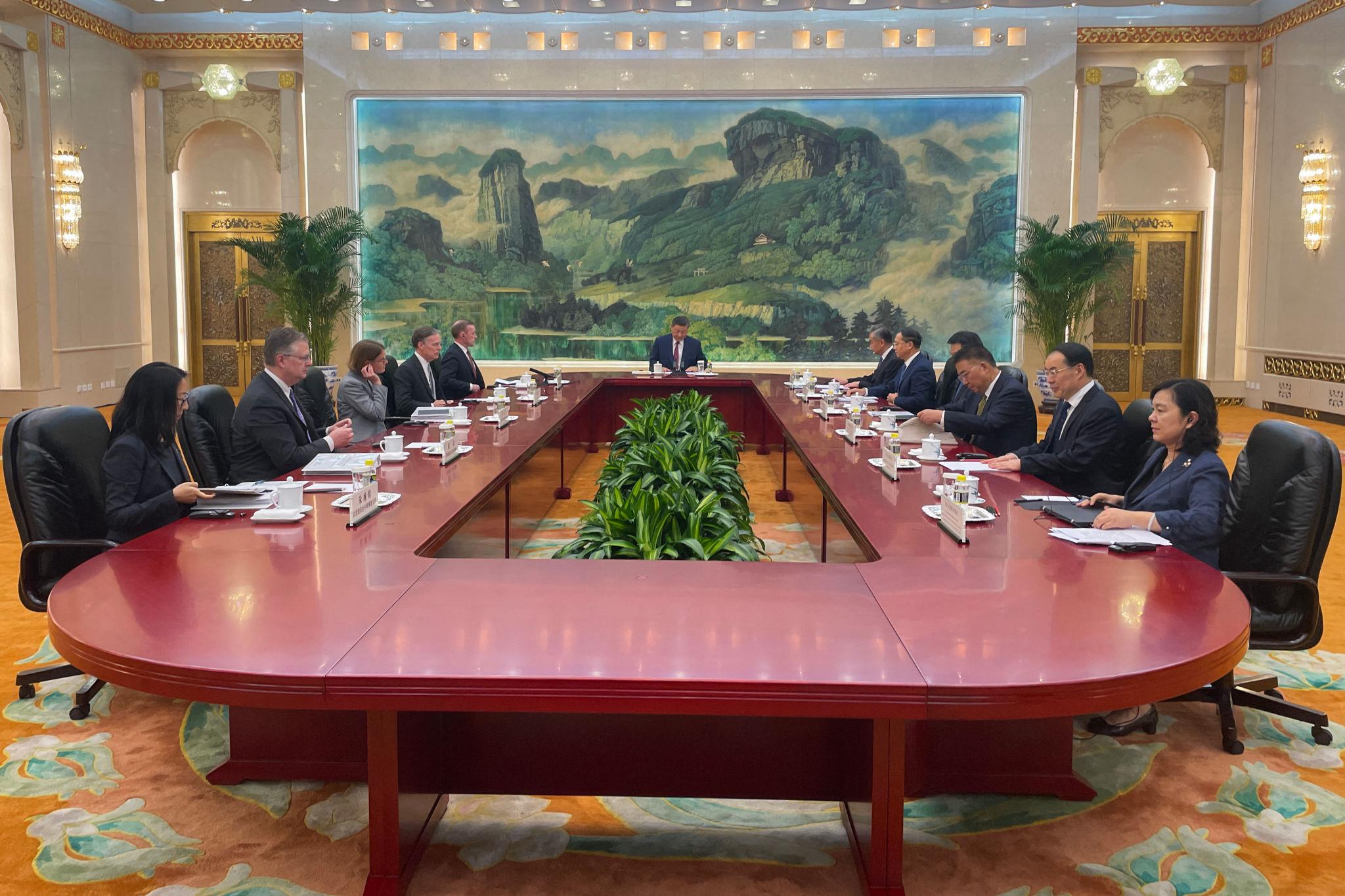 China US cooperation meeting between American and Chinese officials in Beijing during 2026
