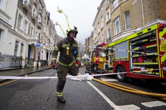 London fire investigation at the COVID-19 memorial wall in London, United Kingdom, 2026