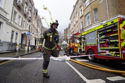 London fire investigation at the COVID-19 memorial wall in London, United Kingdom, 2026