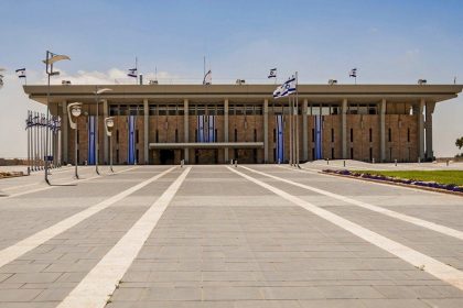 Israeli parliament in Jerusalem amid political uncertainty following election exit polls.