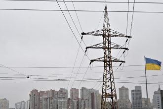 Ukraine energy infrastructure and power lines in Kyiv