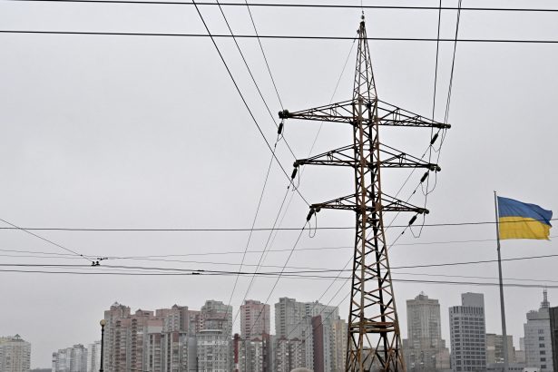 Ukraine energy infrastructure and power lines in Kyiv