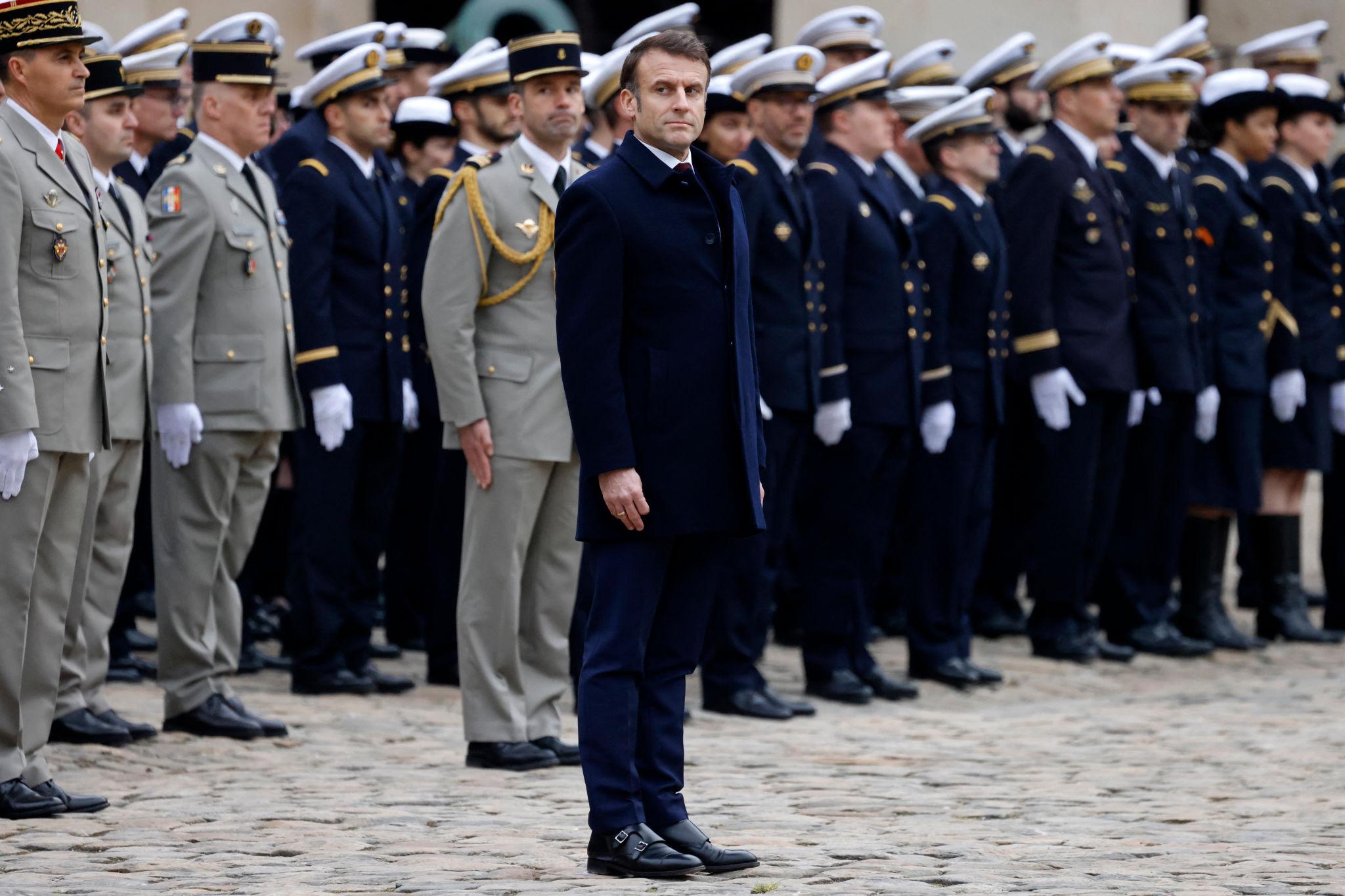 EU military cooperation emphasized during Macron speech in Paris on defense unity