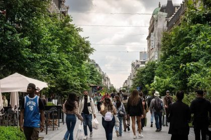 Brussels city street as police assess anonymous TikTok protest announcements and public safety concerns.