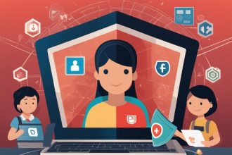 Illustration representing child online safety under Australia's updated tech firms child safety rules