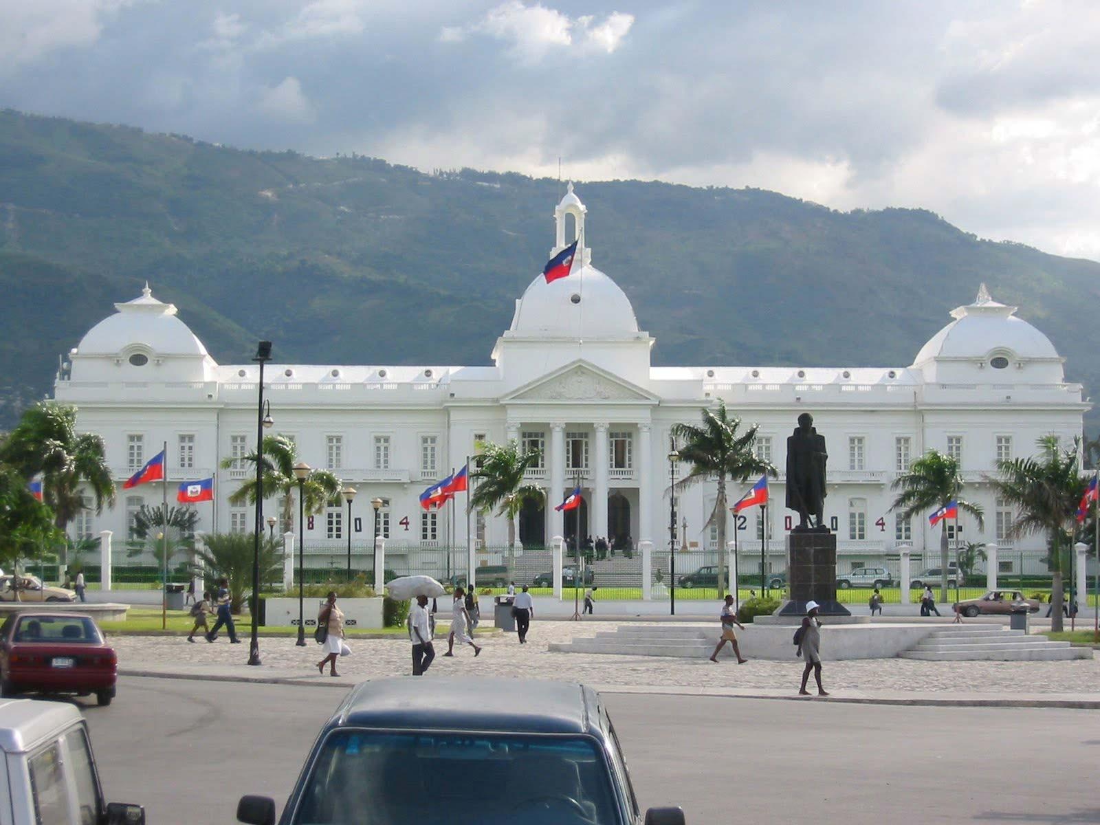 Election workers preparing voting materials for Haiti presidential election