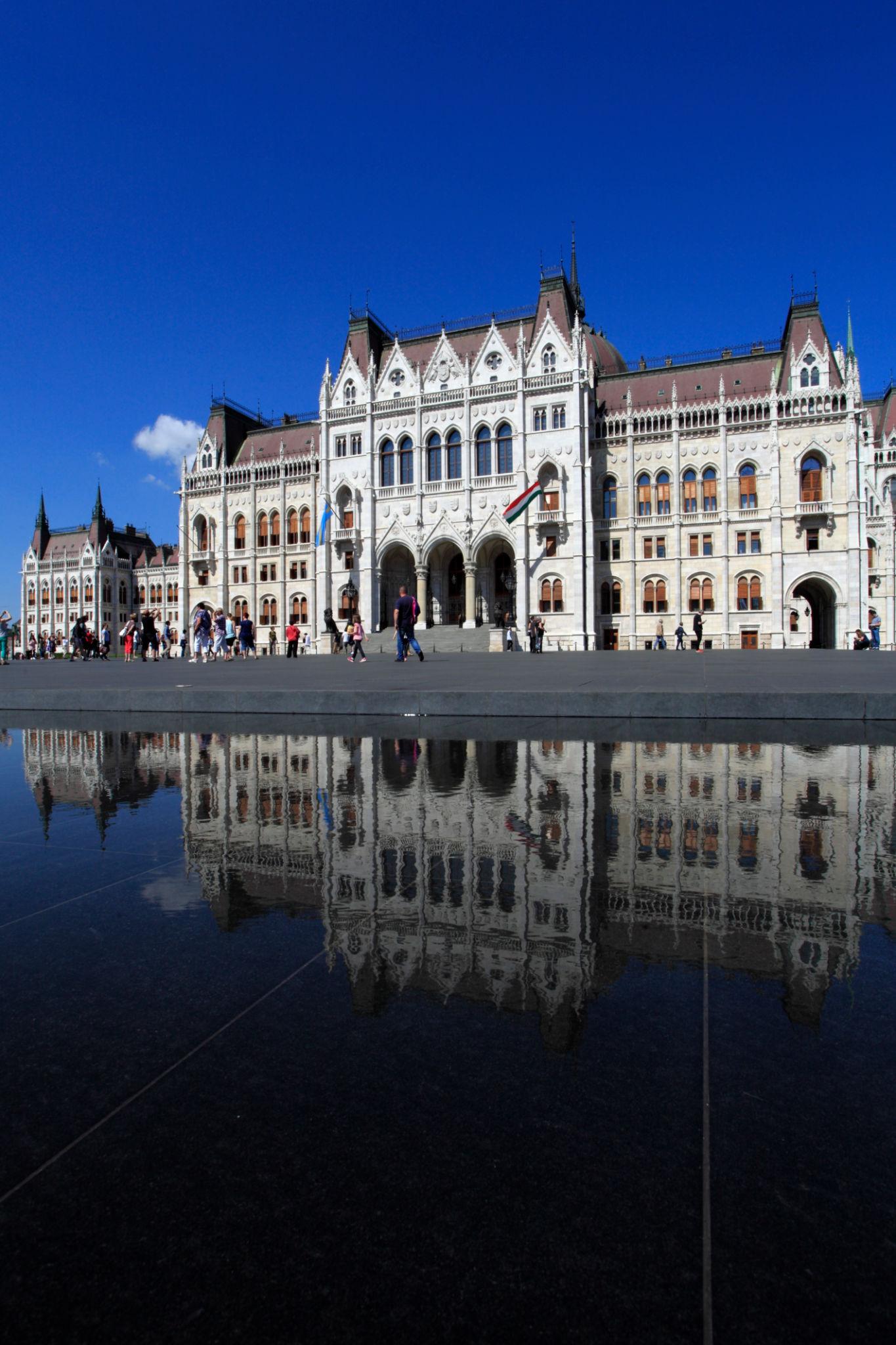 Budapest skyline during ongoing Hungary government crisis and political debate