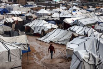 Gaza civilians winter storms hit displacement camps