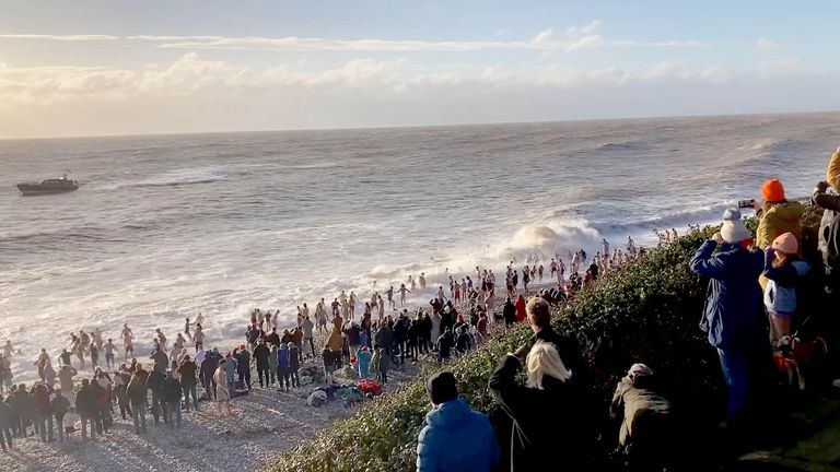 Sea swimmers warning issued during winter conditions