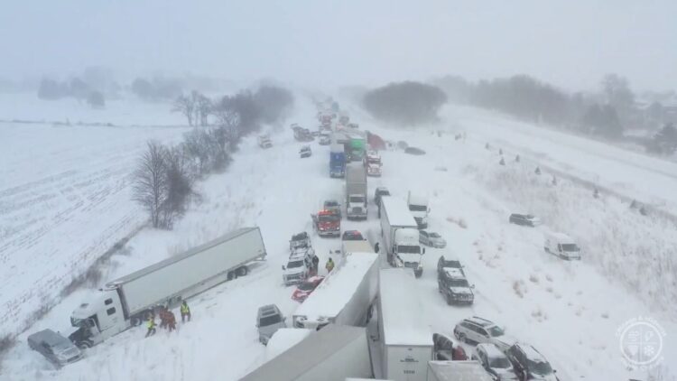 US winter storm travel disruption forces highway closures amid heavy snow