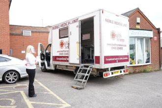 Mobile liver screening unit providing free health tests in Brussels