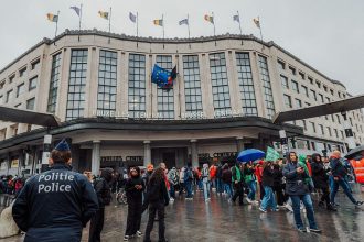 Brussels police seizures controversy follows student demonstrations in central Brussels in October 2026.
