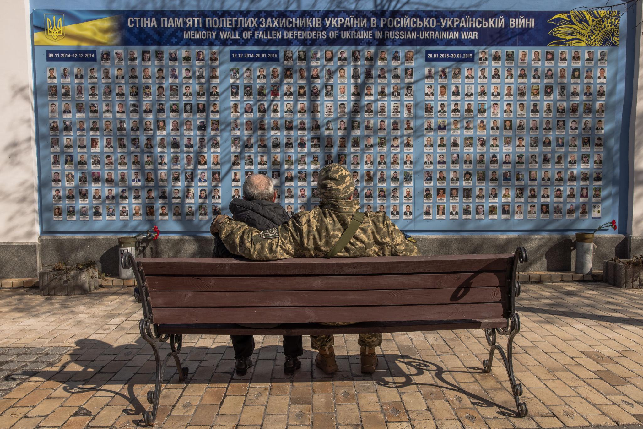Memorial honoring victims of Ukraine Russia war deaths