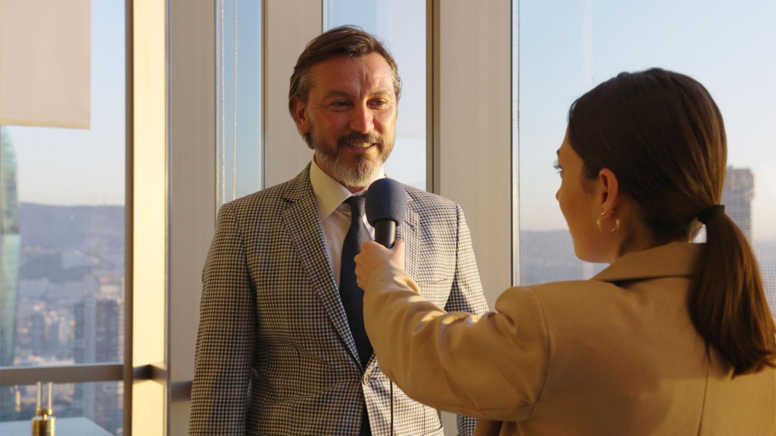 CEO participating in a media interview to support Brand trust building and corporate reputation