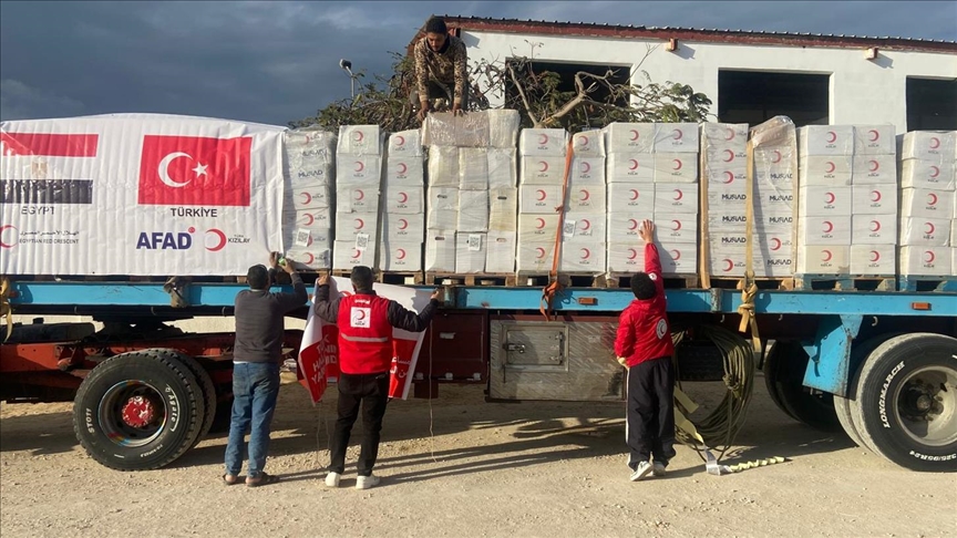 Erdogan aid to Gaza humanitarian supply trucks