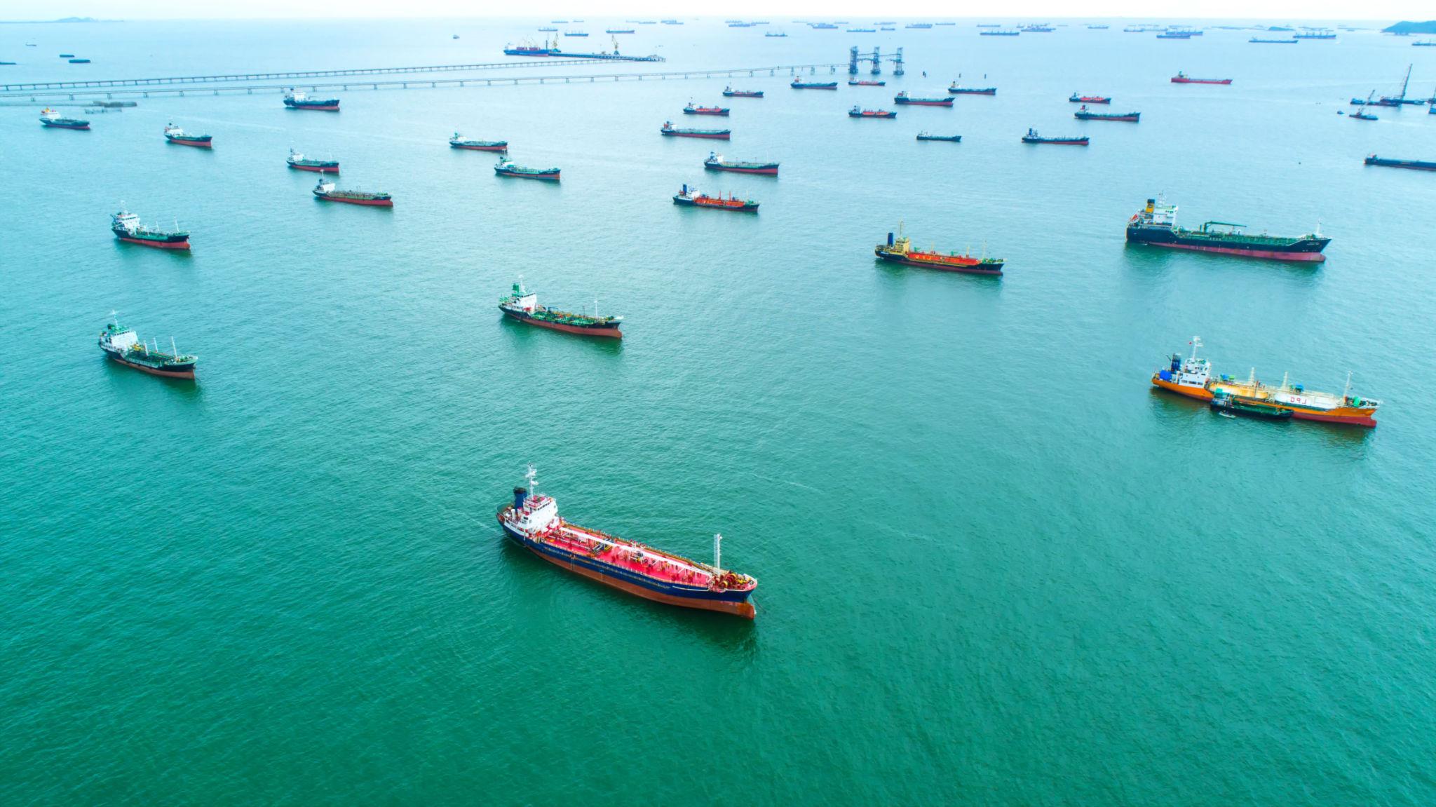 cargo ships affected by global oil supply crisis in Persian Gulf