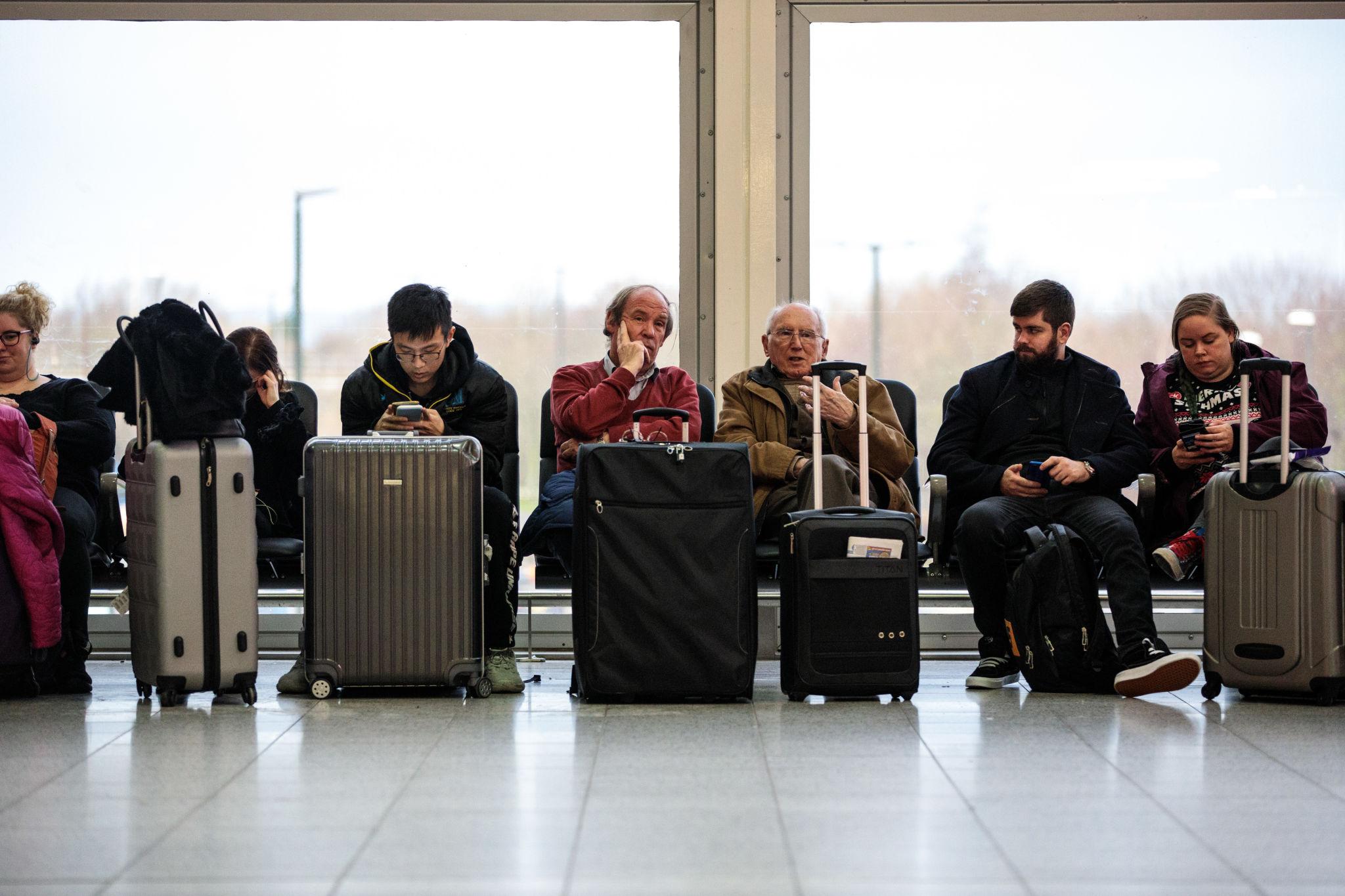 Bottled water distributed to passengers during London Gatwick disruption