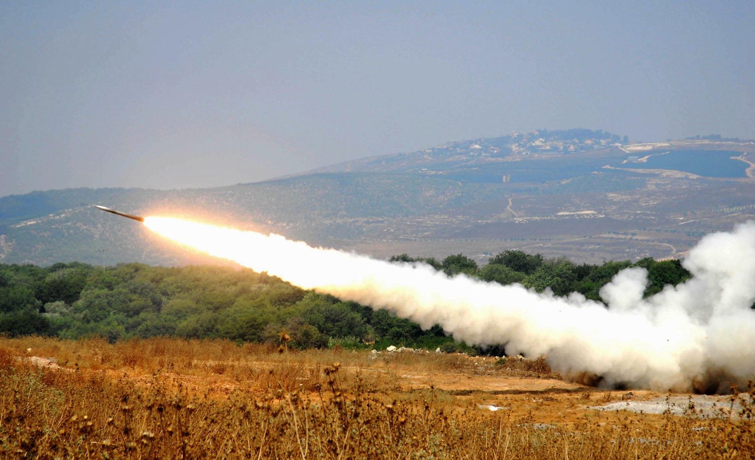 Hezbollah attacks Israel with rockets launched from southern Lebanon toward northern Israeli border