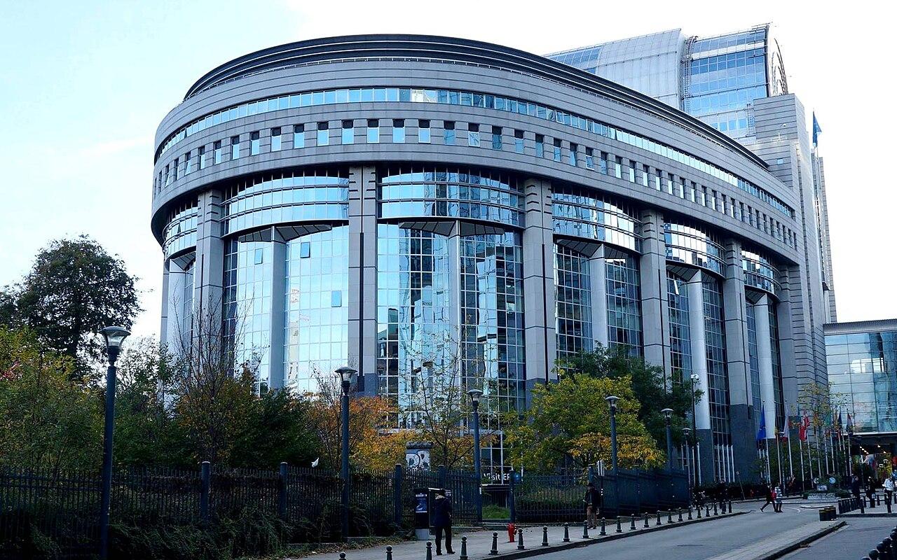 European Parliament offices in Brussels pictured amid reports of EU Parliament raids into suspected funding irregularities.