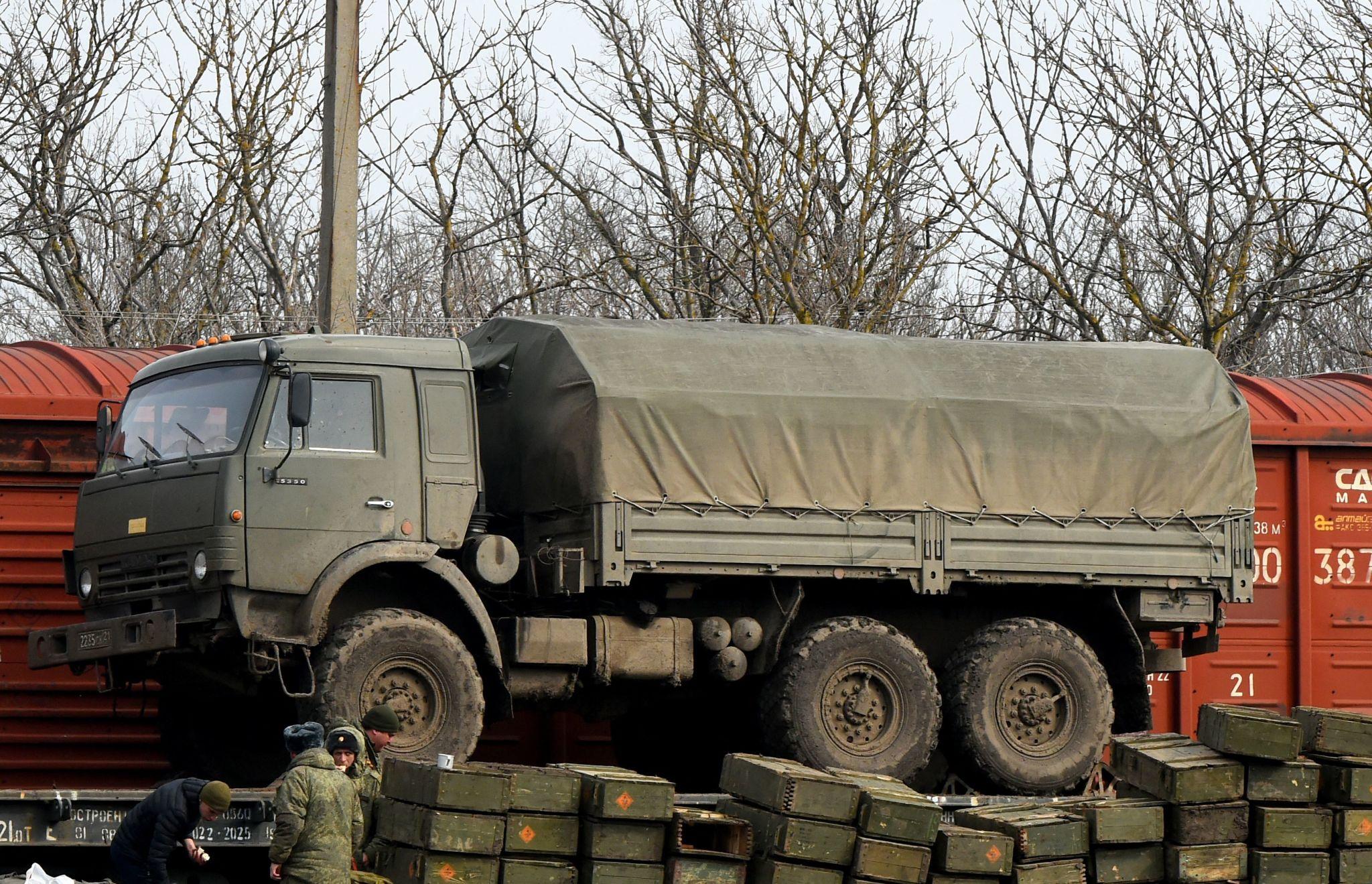 Russian troops involved in Russia military drill readiness exercise