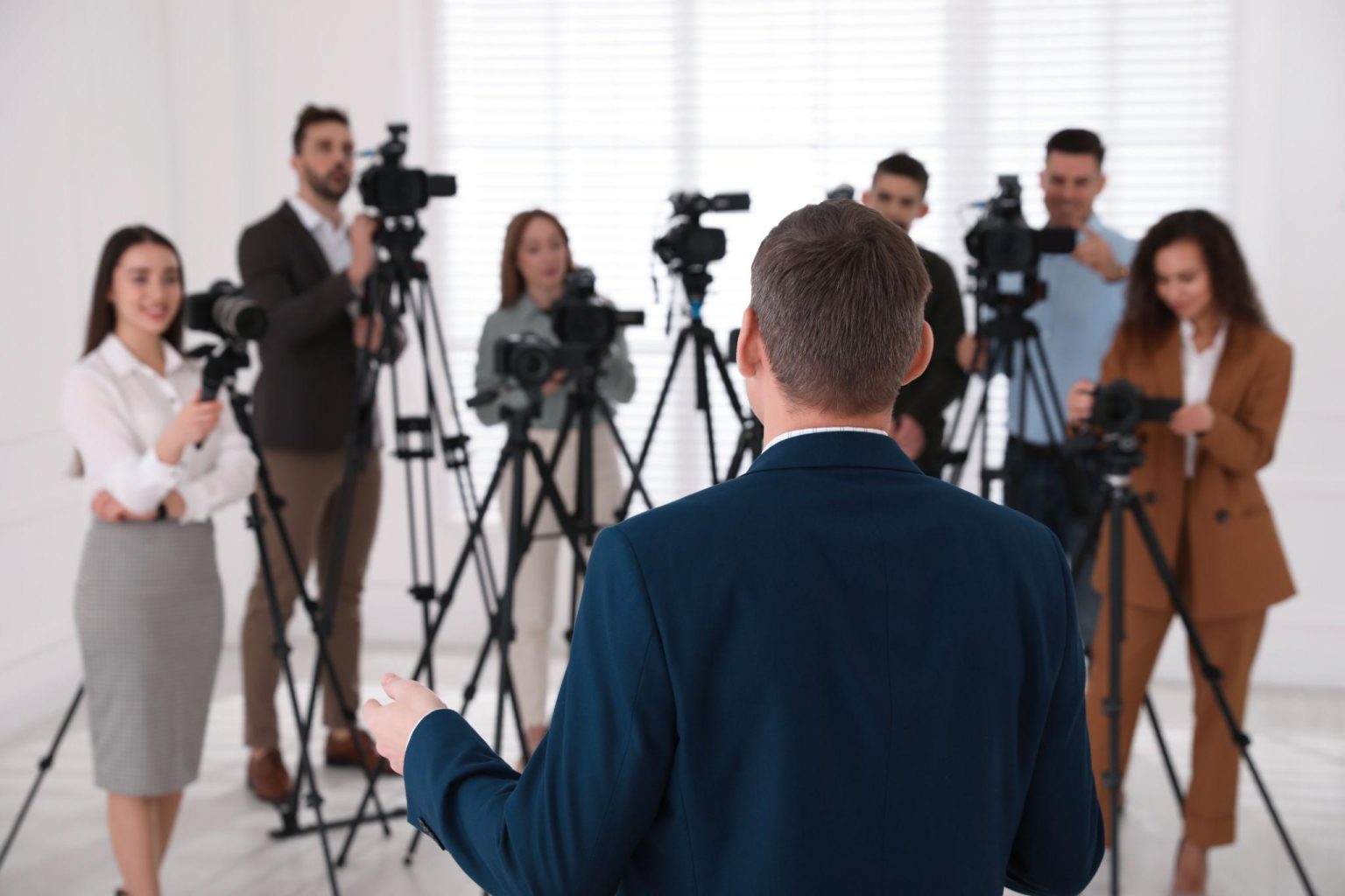 Corporate press conference supporting a Digital PR Strategy for brand growth