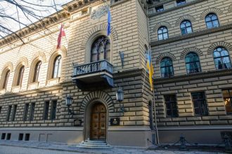 Latvia election at the Saeima parliament building in Riga